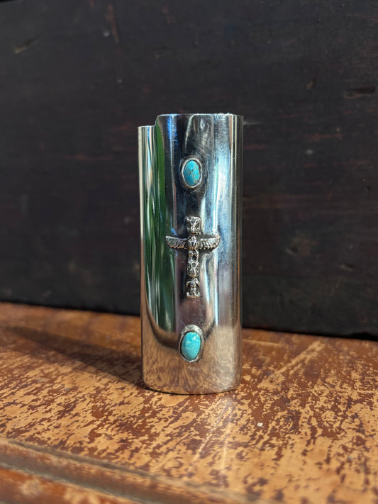 Hard Luck Silver Totem Lighter Case — Sterling Silver, Fits Bic Lighters