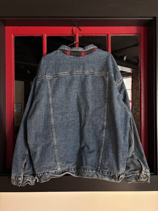 90's Levi's Plaid Lined Trucker Jacket (XXL)