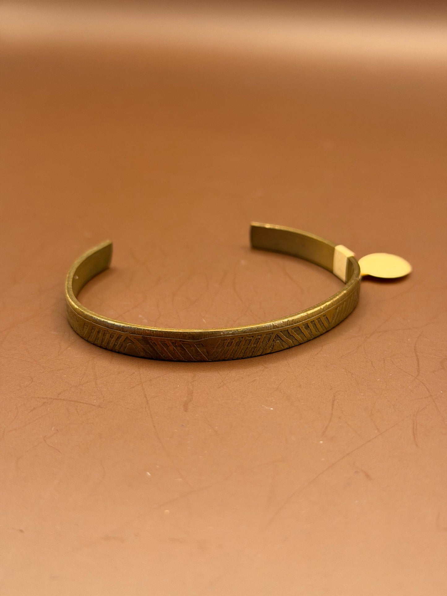 Etched Brass Cuff, Geometric Linework