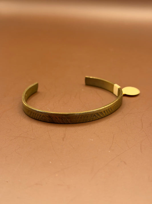 Etched Brass Cuff, Geometric Linework
