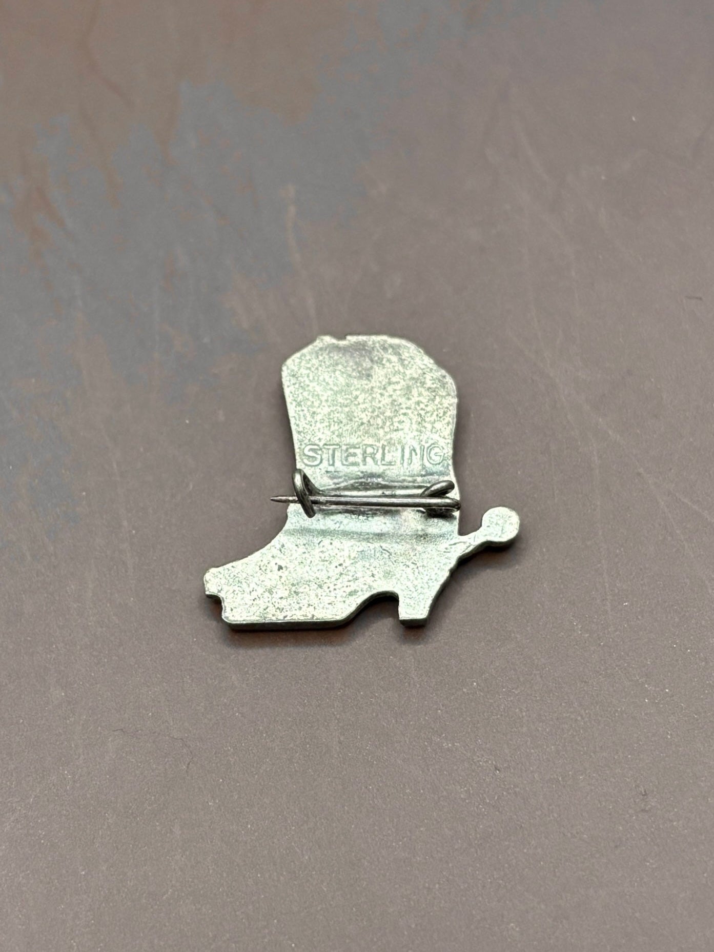 Vintage Silver Cowboy Boot Pin