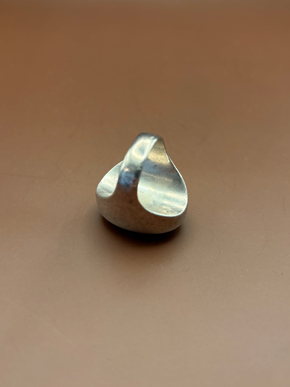 Silver Ring with Oval Banded Agate Size 7.5