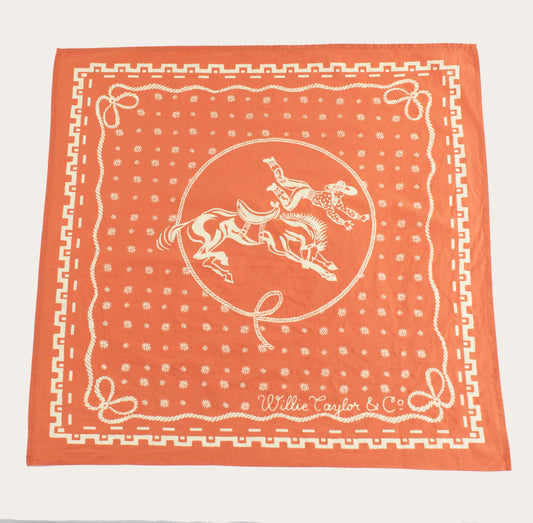 Willie Taylor & Co - Sienna Buckin’ Cowboy Japanese Cotton Bandana