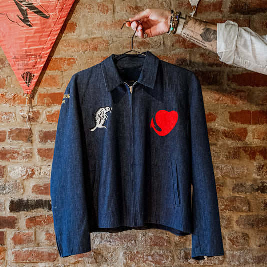 Vietnam Era Denim Souvenir Jacket (L)