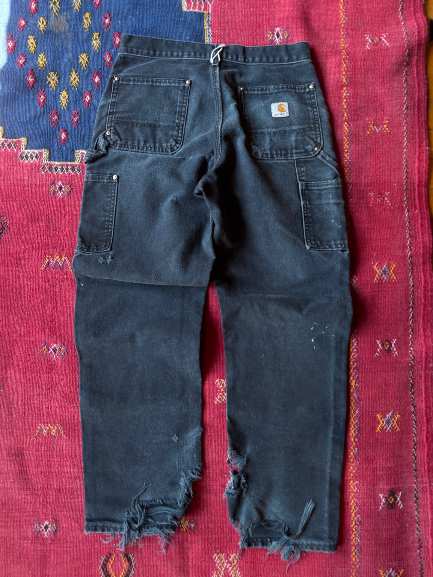 90s Distressed Black Carhartt Double Knees (30" x 31")