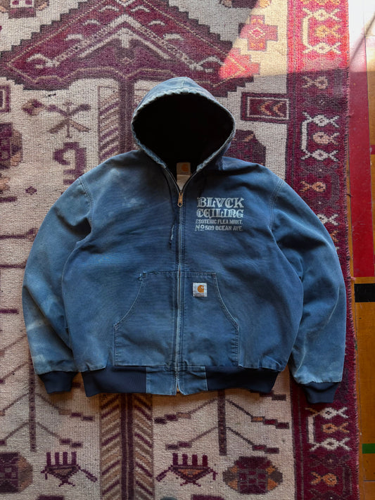 Vintage Royal Blue Hooded Carhartt Jacket (XL)