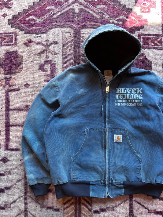 Vintage Royal Blue Hooded Carhartt Jacket (XL)