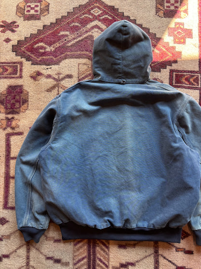 Vintage Royal Blue Hooded Carhartt Jacket (XL)
