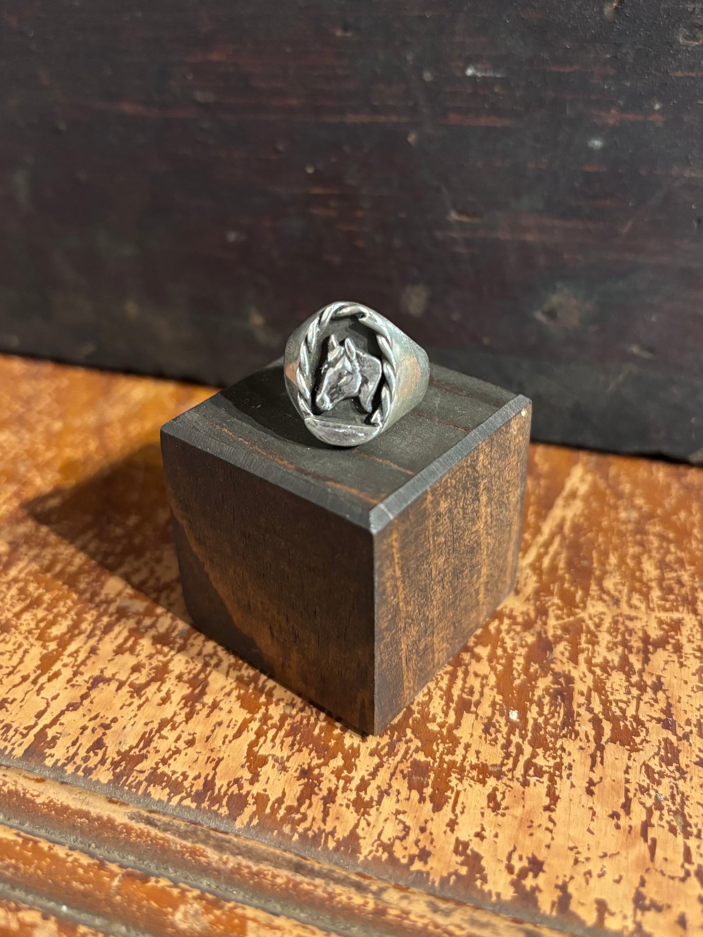 Hard Luck Silver Horse Signet Ring