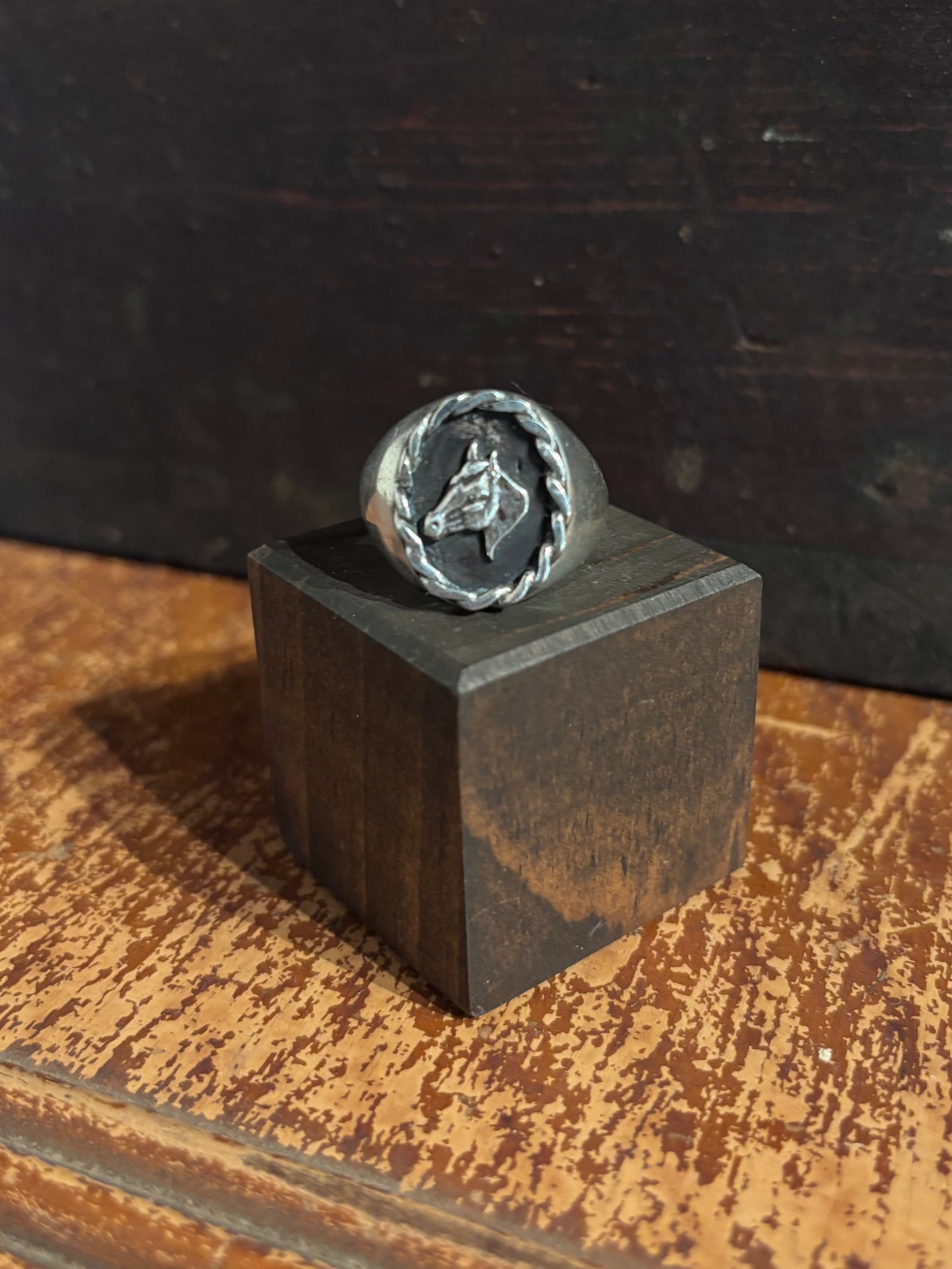 Hard Luck Silver Horse Signet Ring