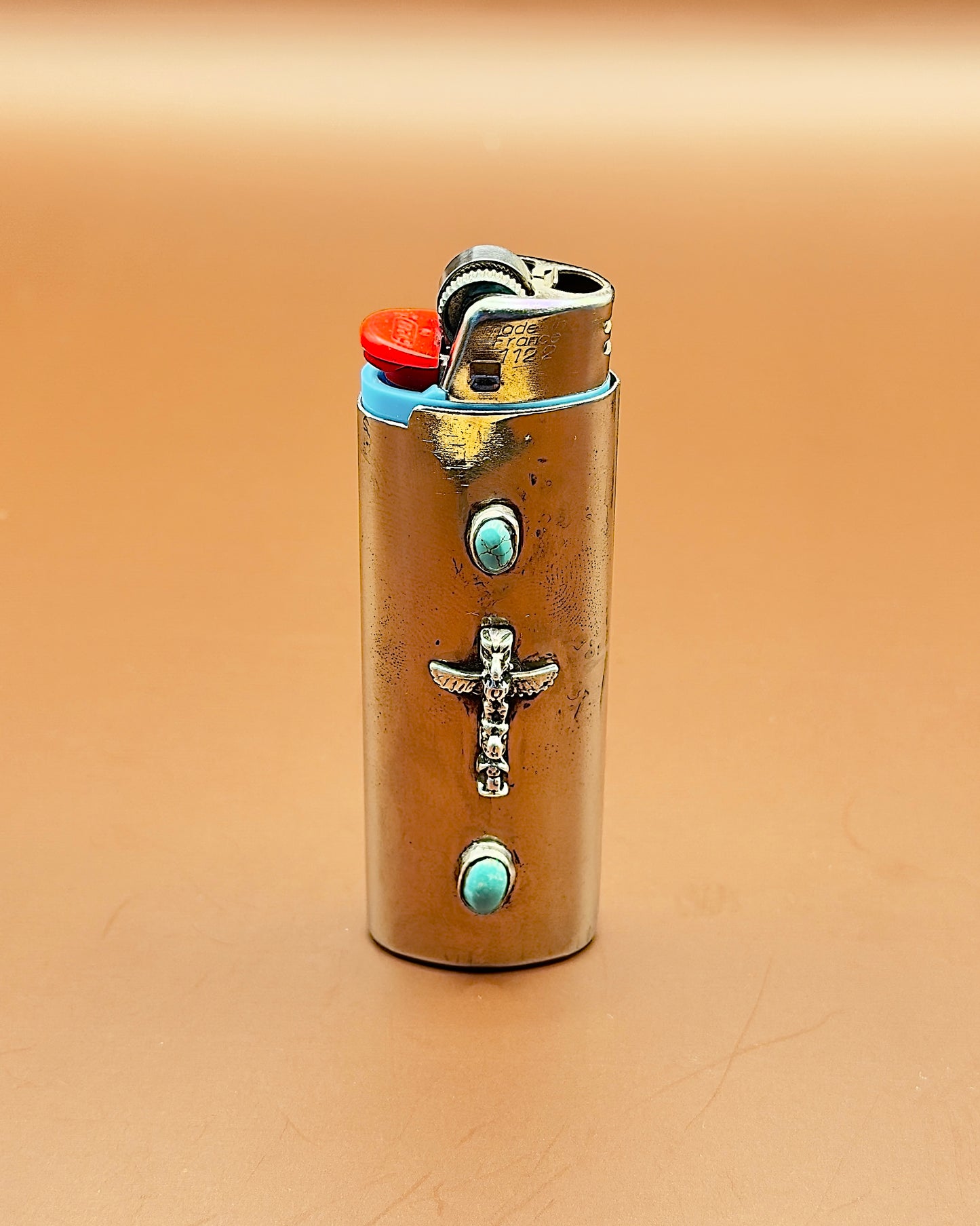 Hard Luck Silver Totem Lighter Case — Sterling Silver, Fits Bic Lighters
