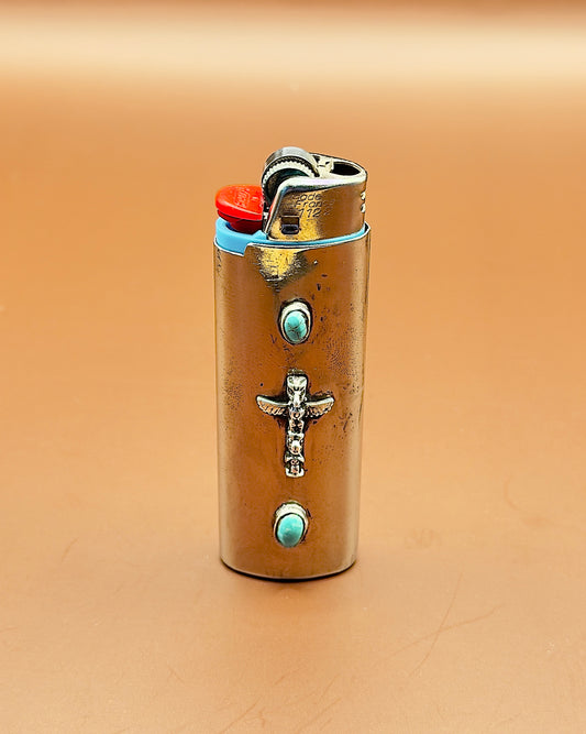 Hard Luck Silver Totem Lighter Case — Sterling Silver, Fits Bic Lighters