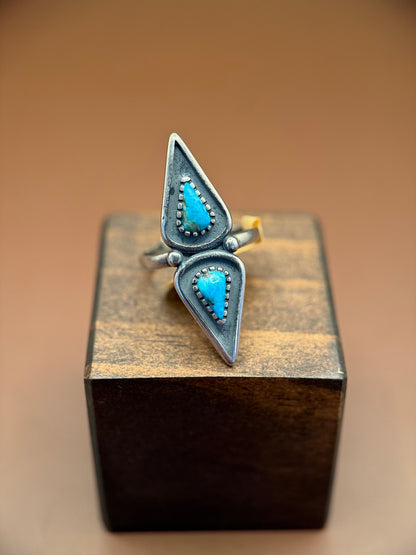 Sterling Silver & Turquoise Wing Ring