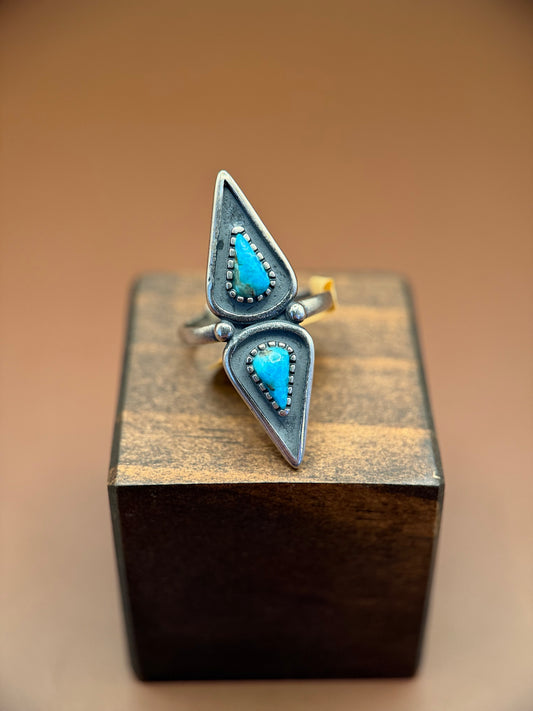 Sterling Silver & Turquoise Wing Ring