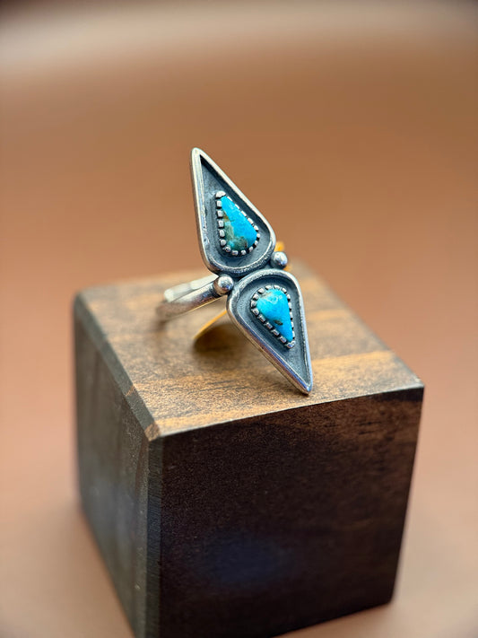 Sterling Silver & Turquoise Wing Ring
