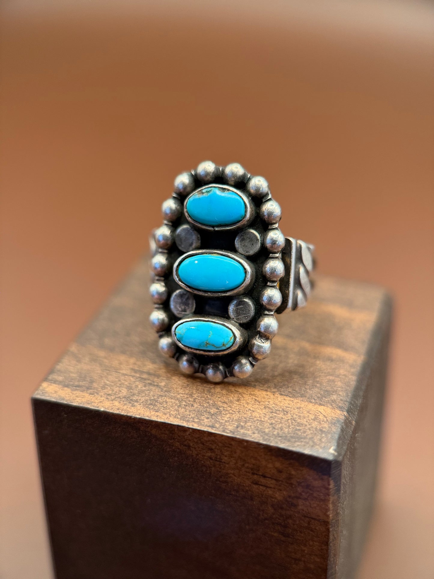 Three-Stone Turquoise Cluster Ring