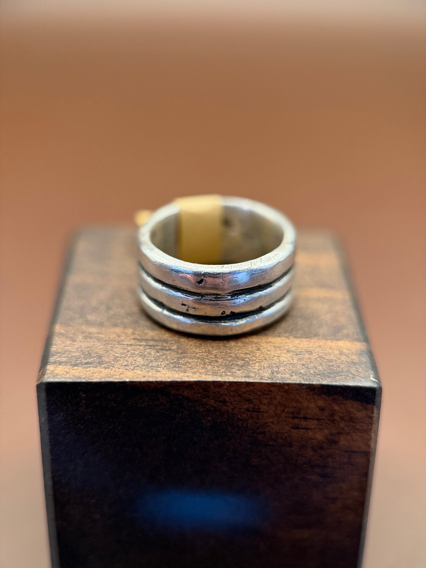 Stacked Tri-Band Sterling Ring - Hard Luck Silver, size 5.25