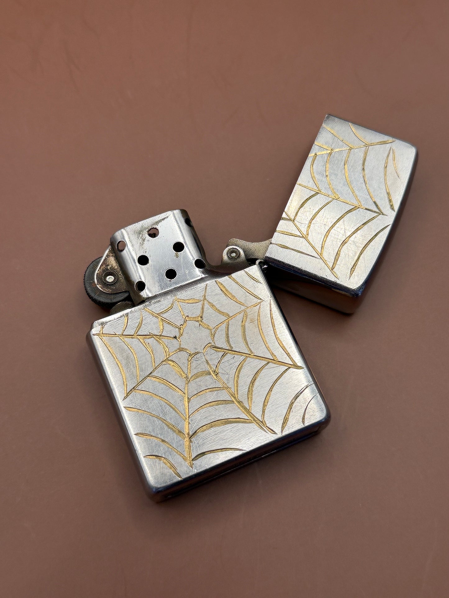 Spiderweb Engraved Lighter