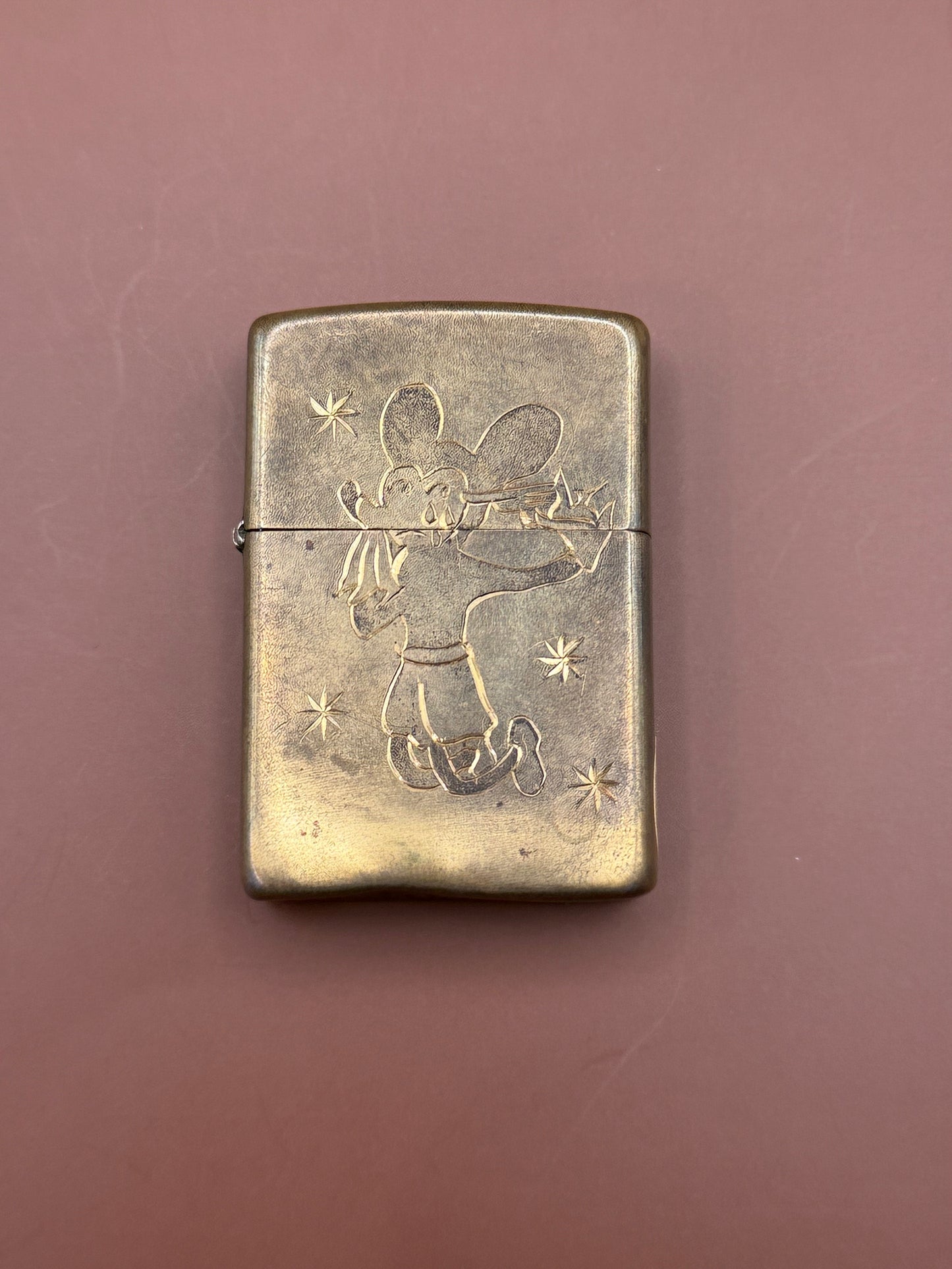 Brass Mouse-Engraved Lighter