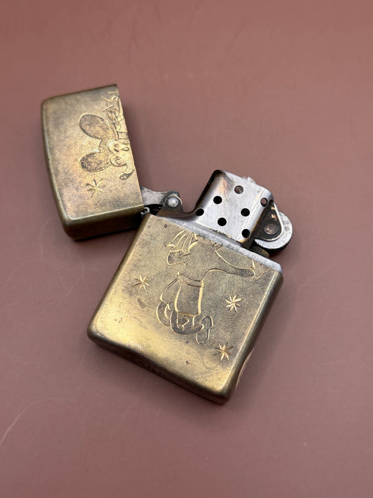 Brass Mouse-Engraved Lighter