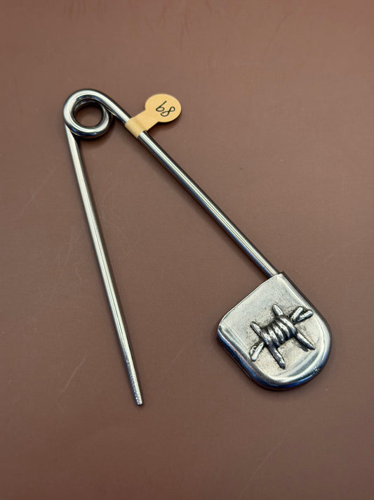 Barbed Wire Sterling Stick Pin - Hard Luck Silver