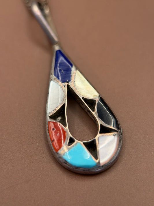 Teardrop Mosaic Inlay Pendant Necklace