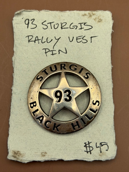 Sturgis Black Hills "93" Rally Vest Pin