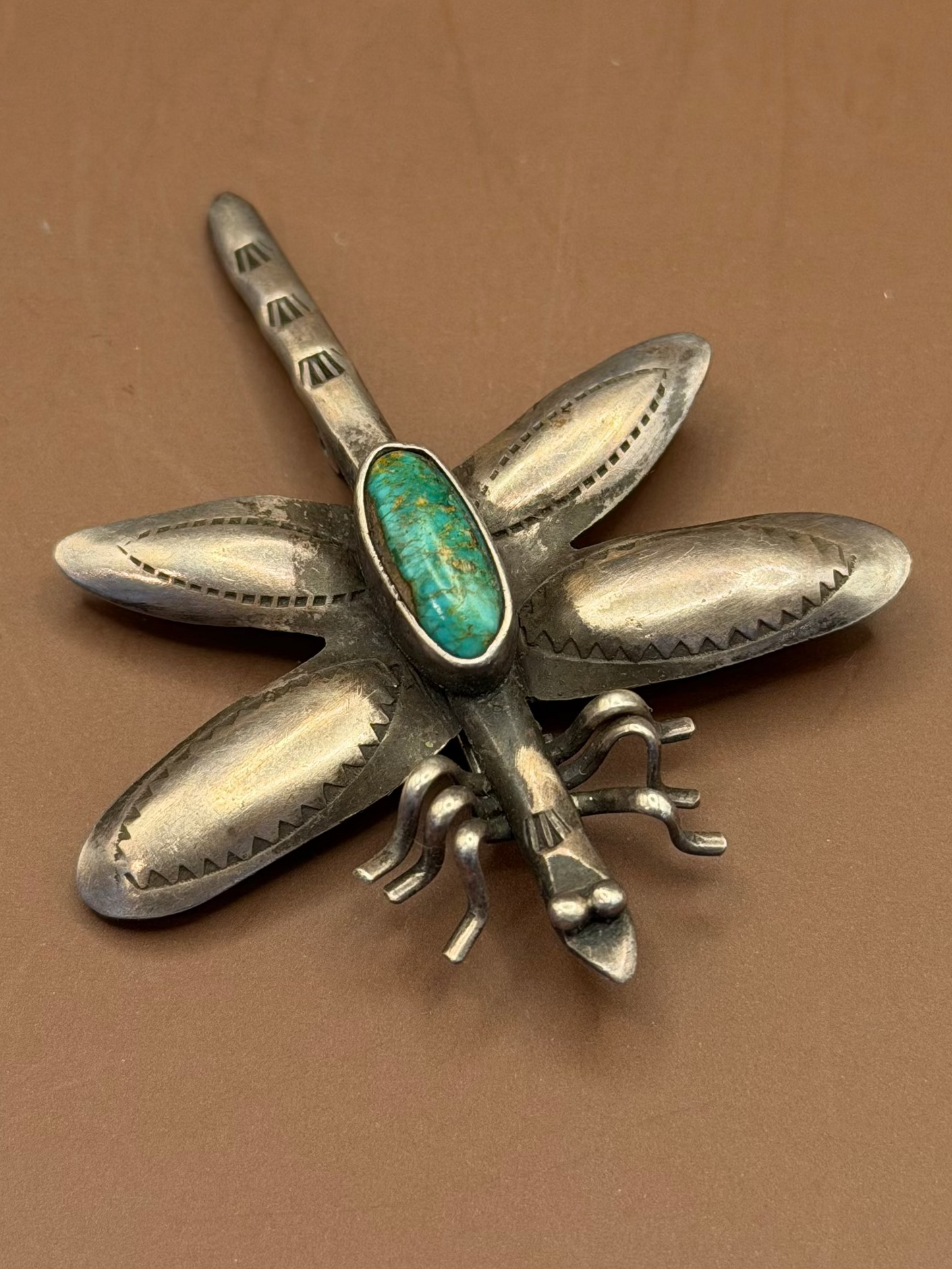 Sterling Silver & Turquoise Dragonfly Pin