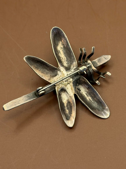 Sterling Silver & Turquoise Dragonfly Pin