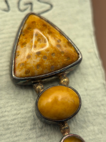 Jasper & Tiger's Eye Drop Earrings