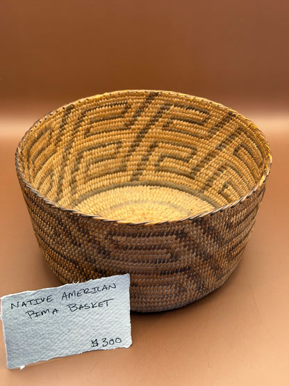 Native American Pima Basket, Meander Design