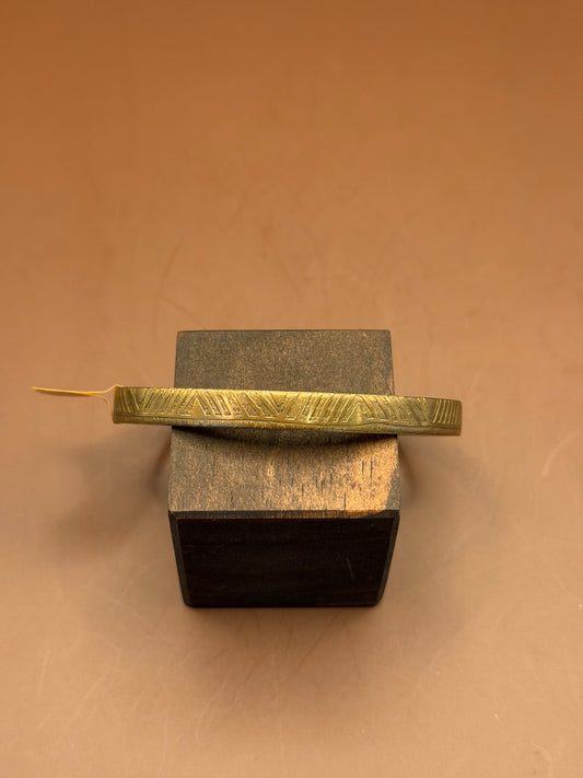 Etched Brass Cuff, Geometric Linework