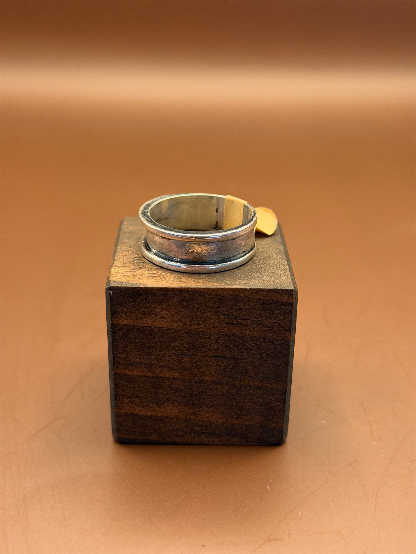 Sterling Channel Band, Raised Rims, Size 11.25