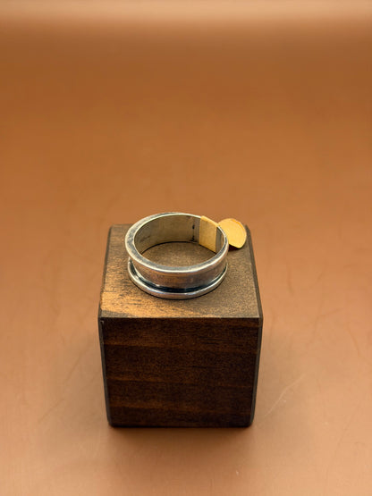 Sterling Channel Band, Raised Rims, Size 11.25