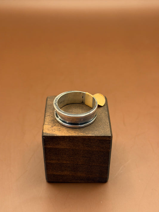 Sterling Channel Band, Raised Rims, Size 11.25