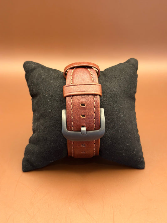Shinola Runwell, Camo Dial -- Gunmetal & Leather 47mm