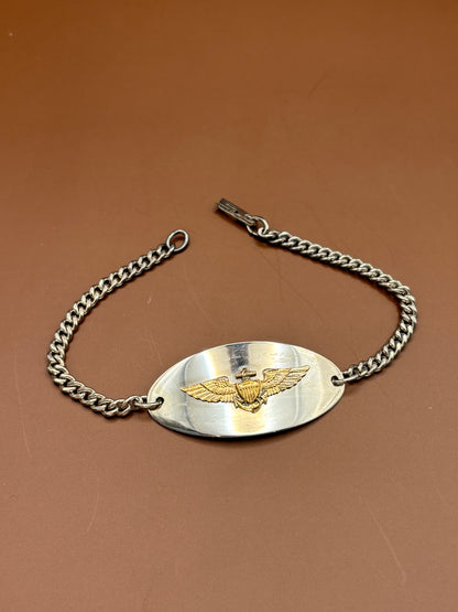 Vintage WWII Naval Aviator Wings ID Bracelet