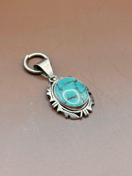 Vintage Turquoise and Silver Pendant