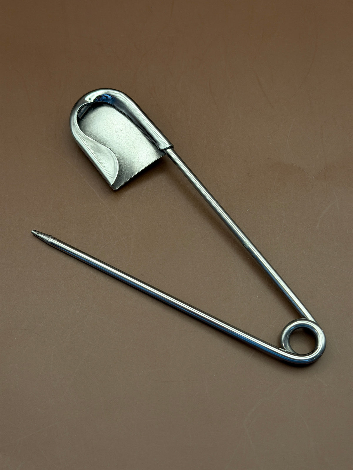 Silver and Turquoise large safety pin