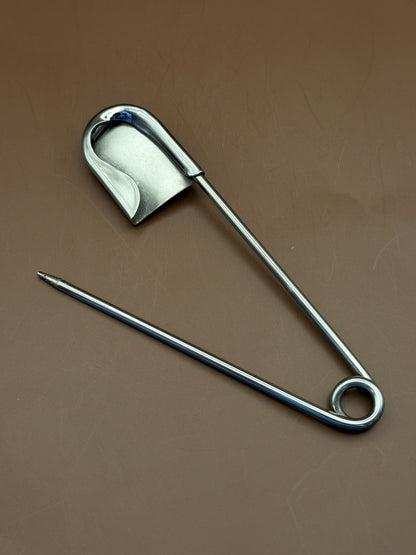 Silver and Turquoise large safety pin