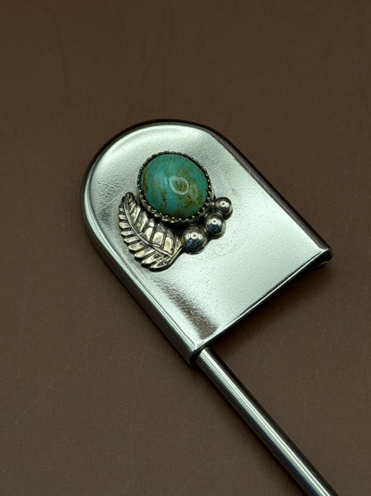 Silver and Turquoise large safety pin
