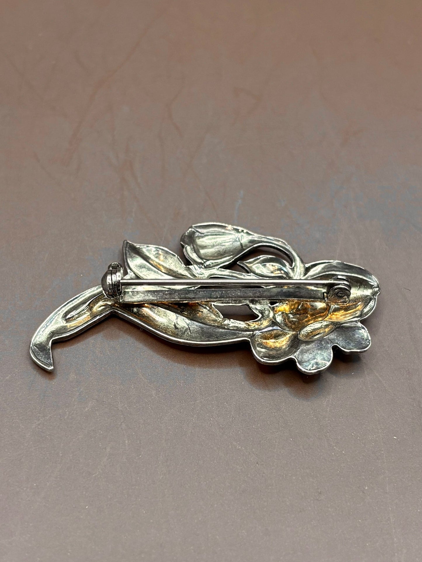 Vintage Silver Flower Pin