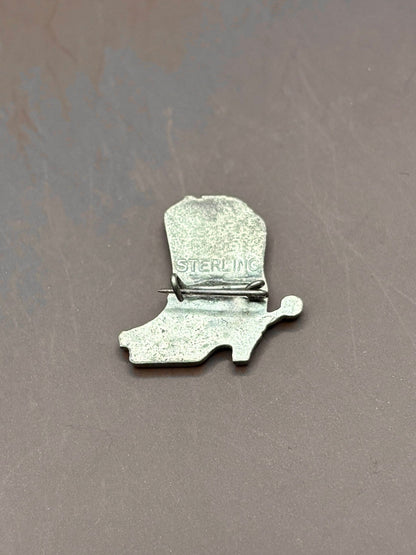 Vintage Silver Cowboy Boot Pin