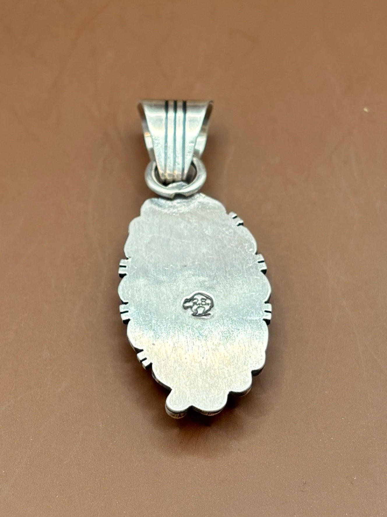 Vintage Silver and White Buffalo Pendant