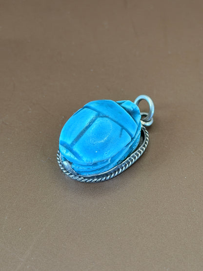 Carved Soap Stone pendant with Silver Setting