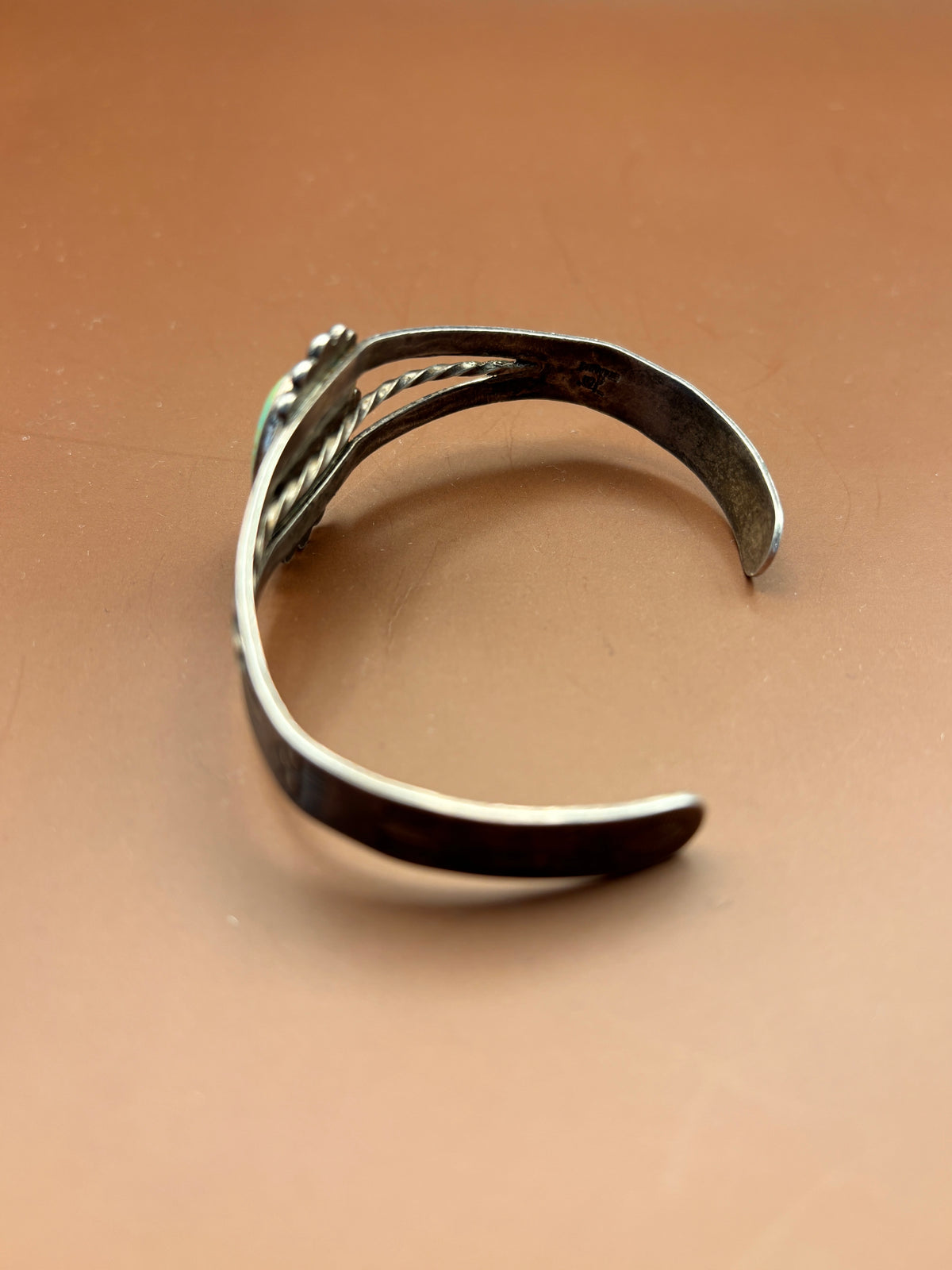 Vintage Silver and Turquoise Cuff - Size 7"