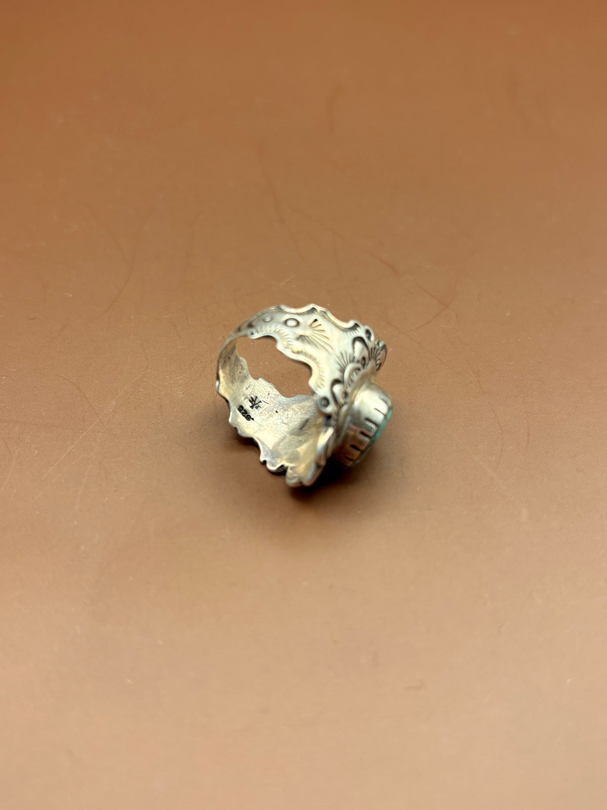 Running Bear Navajo Sterling Silver Turquoise & Opal Mosaic Ring