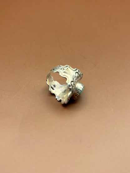 Running Bear Navajo Sterling Silver Turquoise & Opal Mosaic Ring