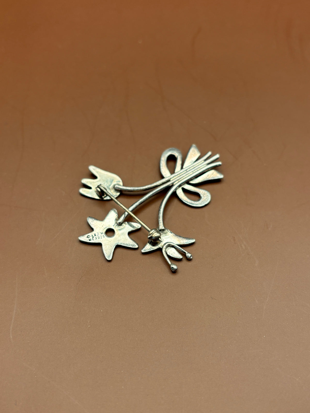 Vintage Anne & Jane Harvey Mexican Sterling Silver Floral Bouquet Brooch Pin – Stamped A&JH MEX 925