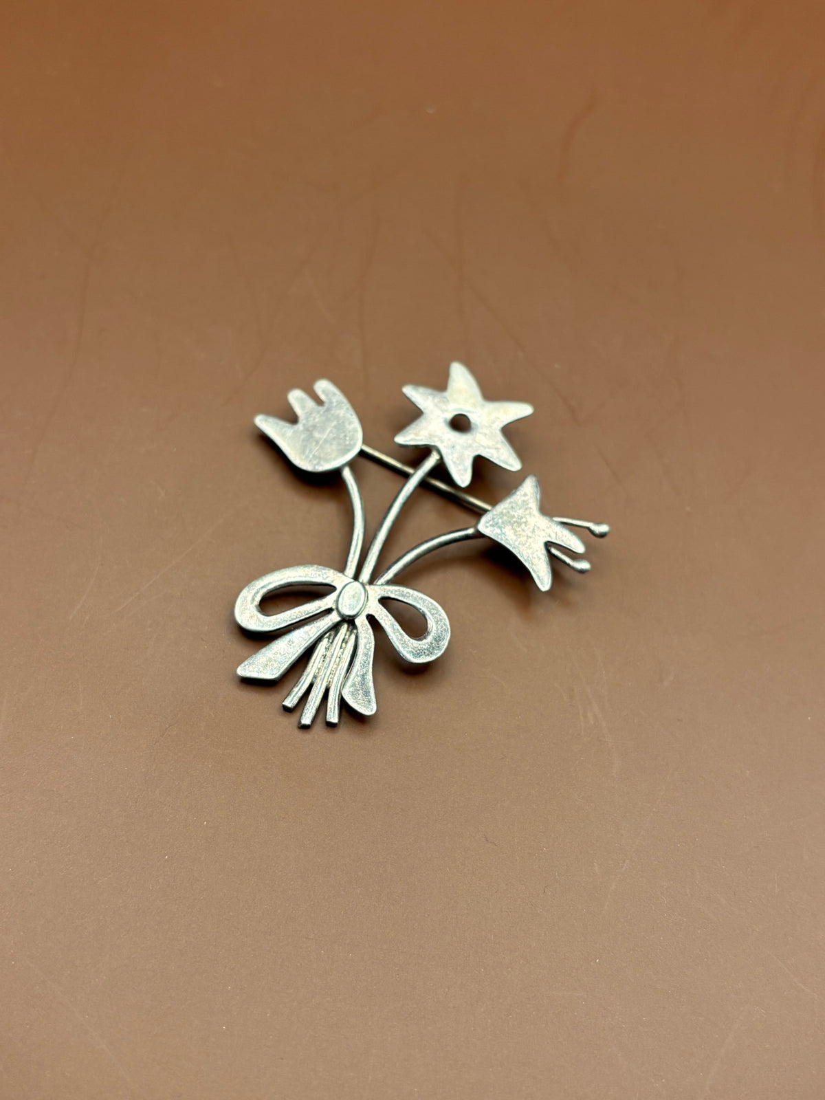 Vintage Anne & Jane Harvey Mexican Sterling Silver Floral Bouquet Brooch Pin – Stamped A&JH MEX 925